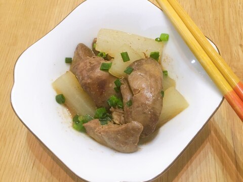 黒ニンニクと鶏レバーのさっぱり煮♪